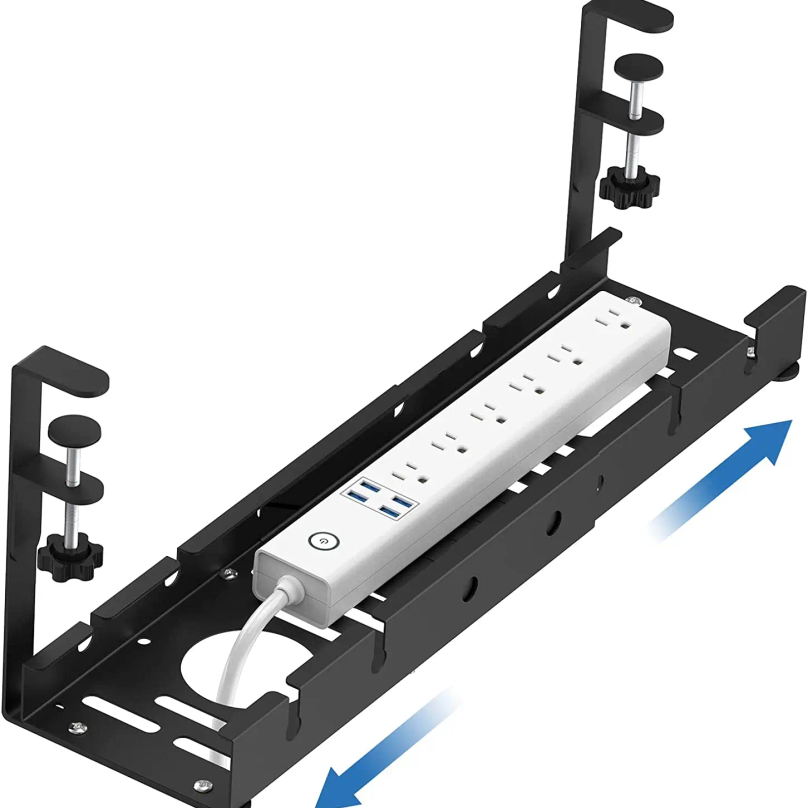 Cable Tray Under Desk - No Drilling Extendable Under Desk Cable