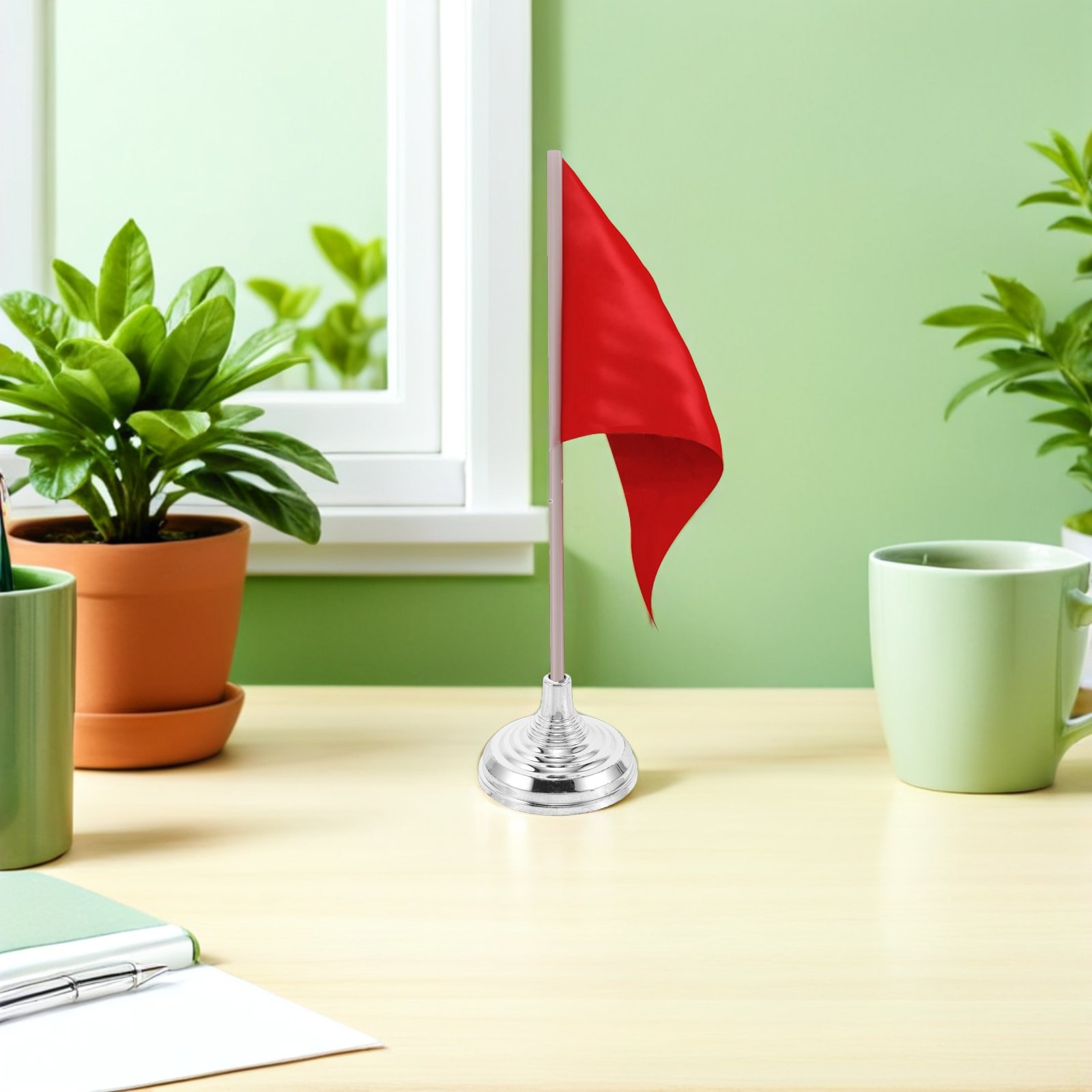 12Pcs Silver Mini Desk Flag St - Office Furniture Direct ulasan dan harga