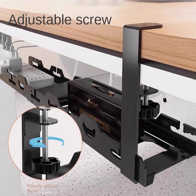 Telescopic Under Table Storage - Cable Tray Under Desk ulasan dan harga