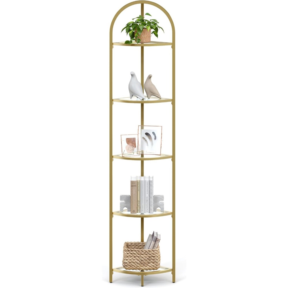 5-Tier Corner Shelf Stand, Cor - Bookshelf 5 Tier ulasan dan harga
