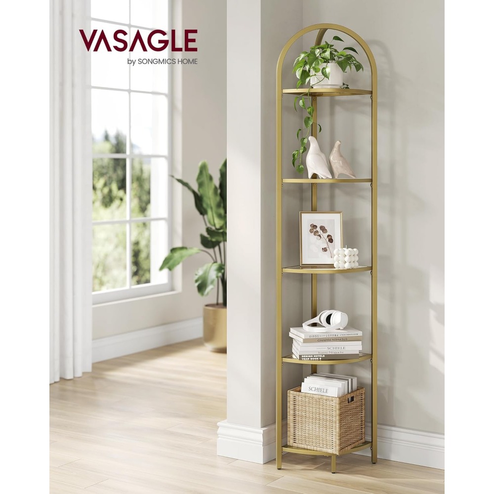 5-Tier Corner Shelf Stand, Cor - Bookshelf 5 Tier ulasan dan harga