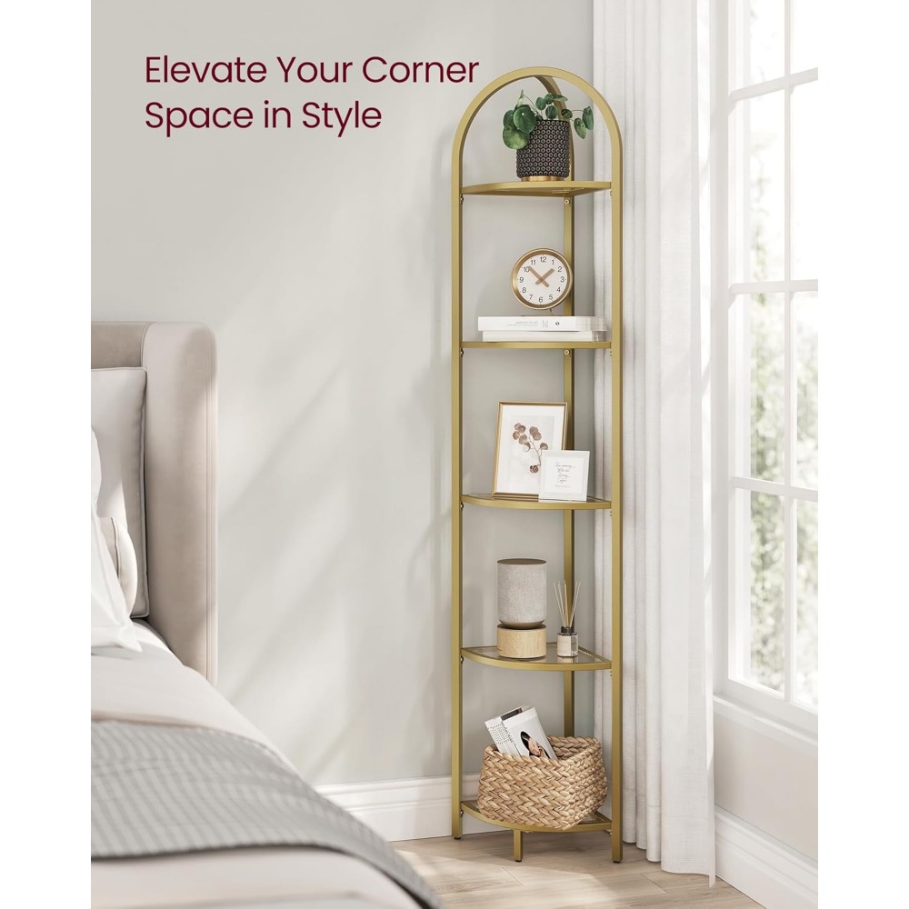 5-Tier Corner Shelf Stand, Cor - Bookshelf 5 Tier ulasan dan harga