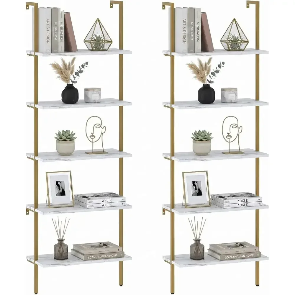 5-Tier White Marble Wall-Mount - Bookshelf 5 Tier ulasan dan harga