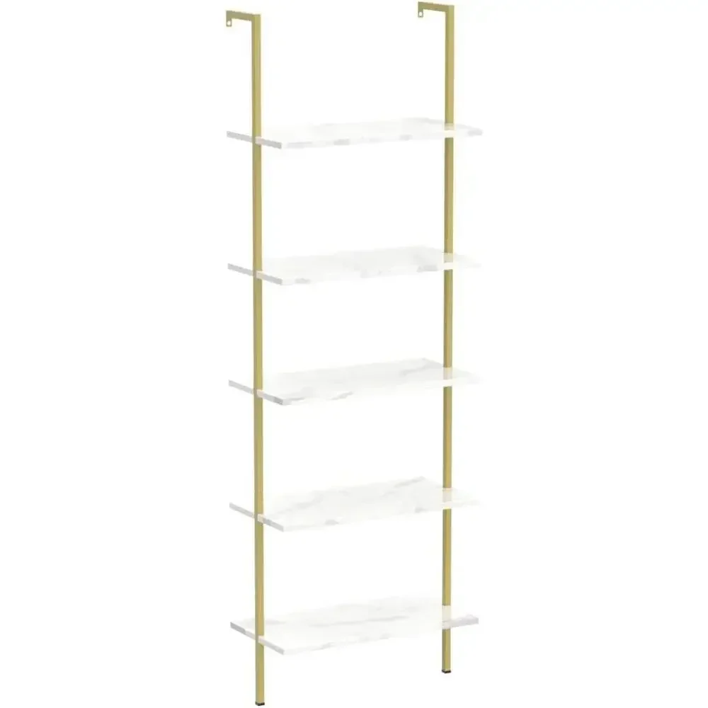 5-Tier White Marble Wall-Mount - Bookshelf 5 Tier ulasan dan harga