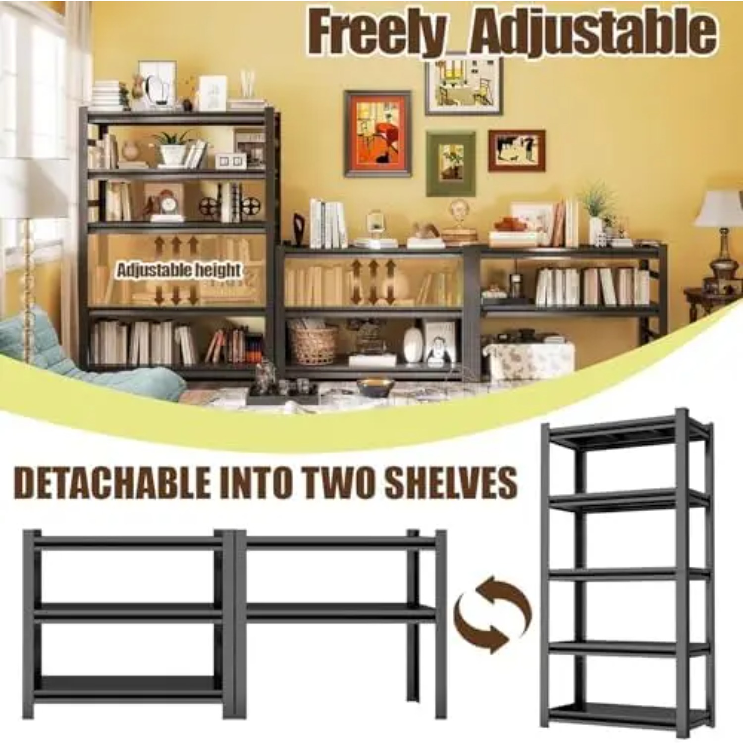5-Tier Heavy Duty Bookshelf, 7 - Bookshelf 5 Tier ulasan dan harga