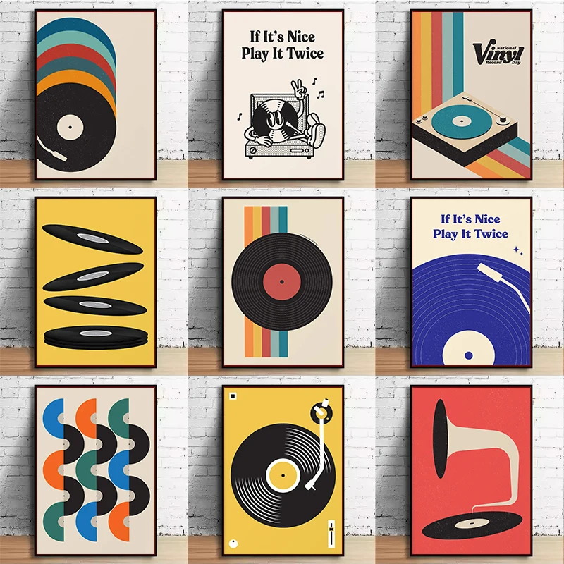 Mid Century Vinyl Record Canva - Office Furniture Direct ulasan dan harga