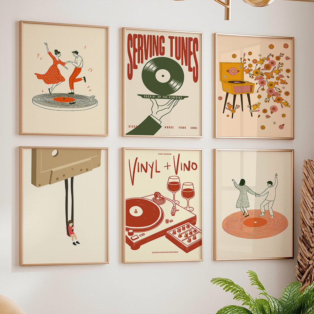 1pc Vintage Music Canvas Poste - Office Furniture Direct ulasan dan harga