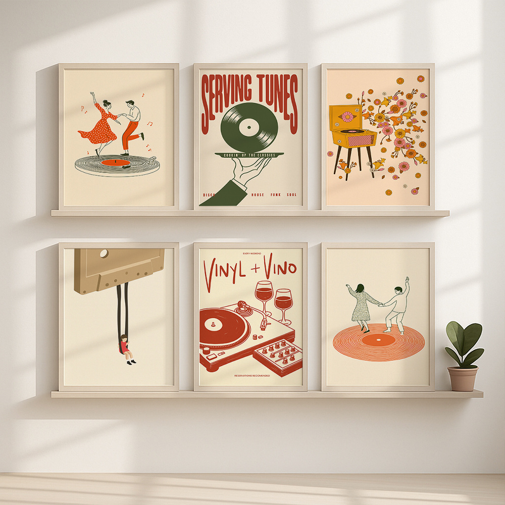 1pc Vintage Music Canvas Poste - Office Furniture Direct ulasan dan harga