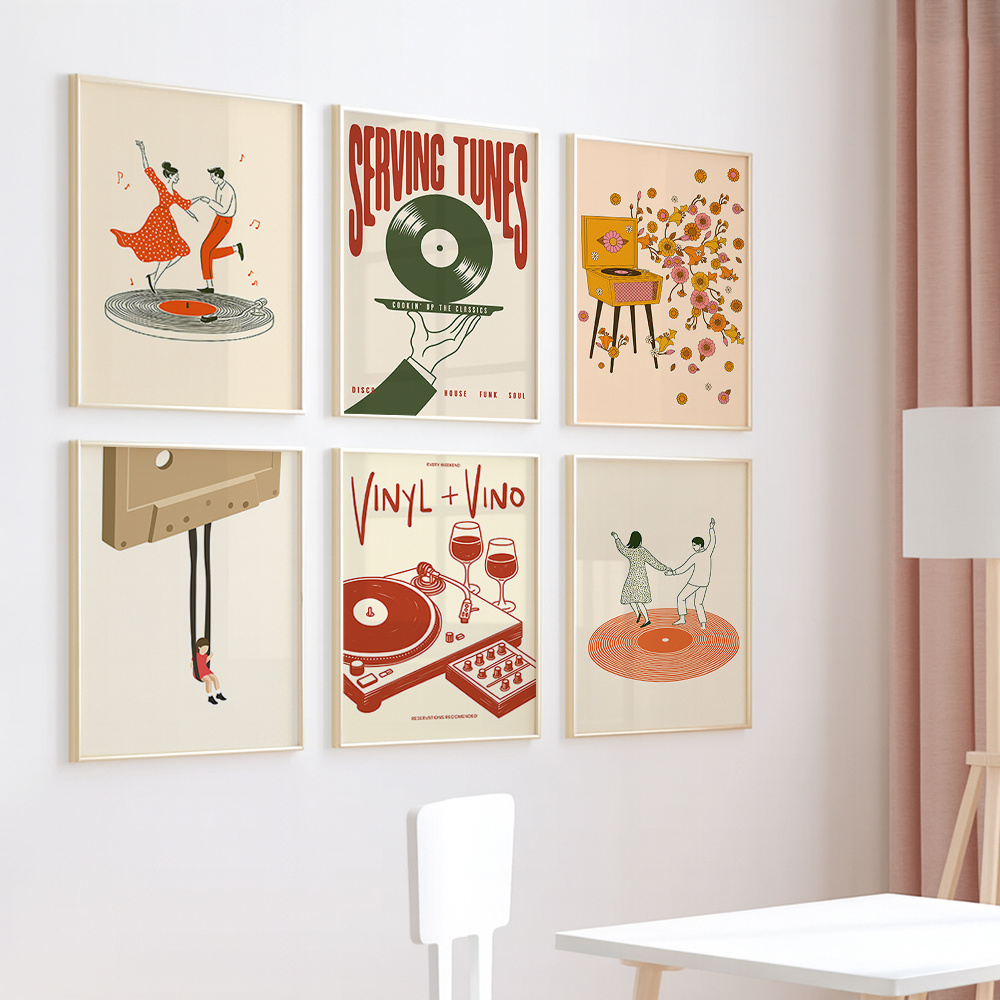 1pc Vintage Music Canvas Poste - Office Furniture Direct ulasan dan harga