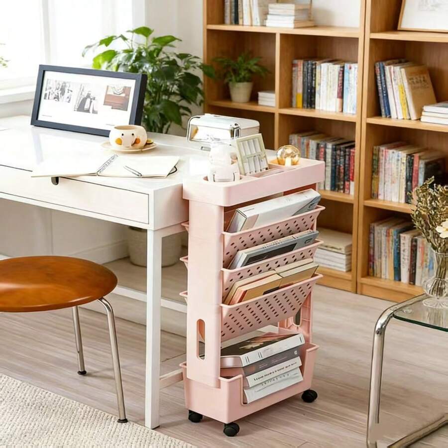 5-Tier Rolling Storage Cart Wi - Bookshelf 5 Tier ulasan dan harga
