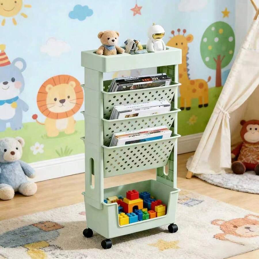5-Tier Rolling Storage Cart Wi - Bookshelf 5 Tier ulasan dan harga