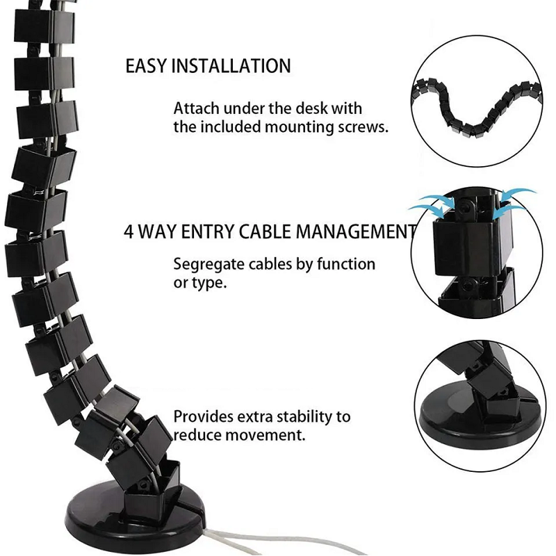 Wire Spine Cable Sleeve Under  - Cable Tray Under Desk ulasan dan harga