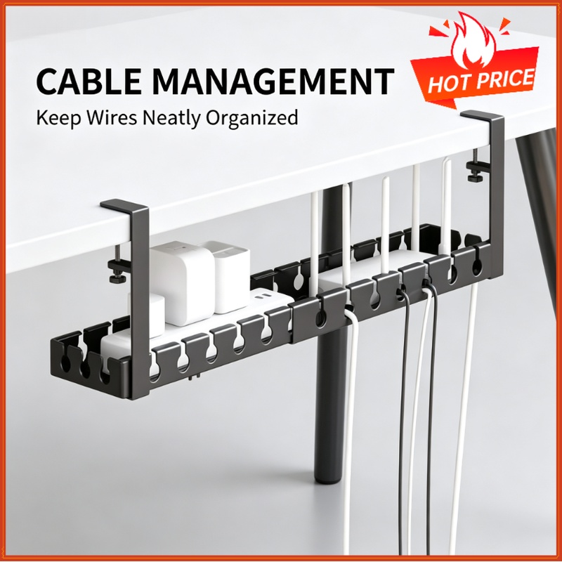 Telescopic Under Table Storage - Cable Tray Under Desk ulasan dan harga