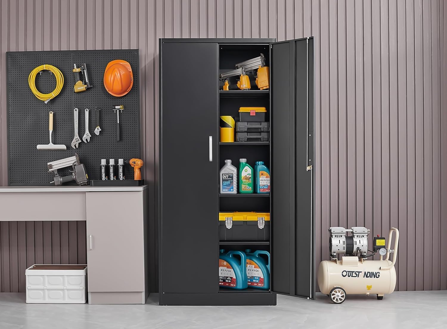 Metal Storage Cabinet With Adj - Office Furniture Cabinets ulasan dan harga