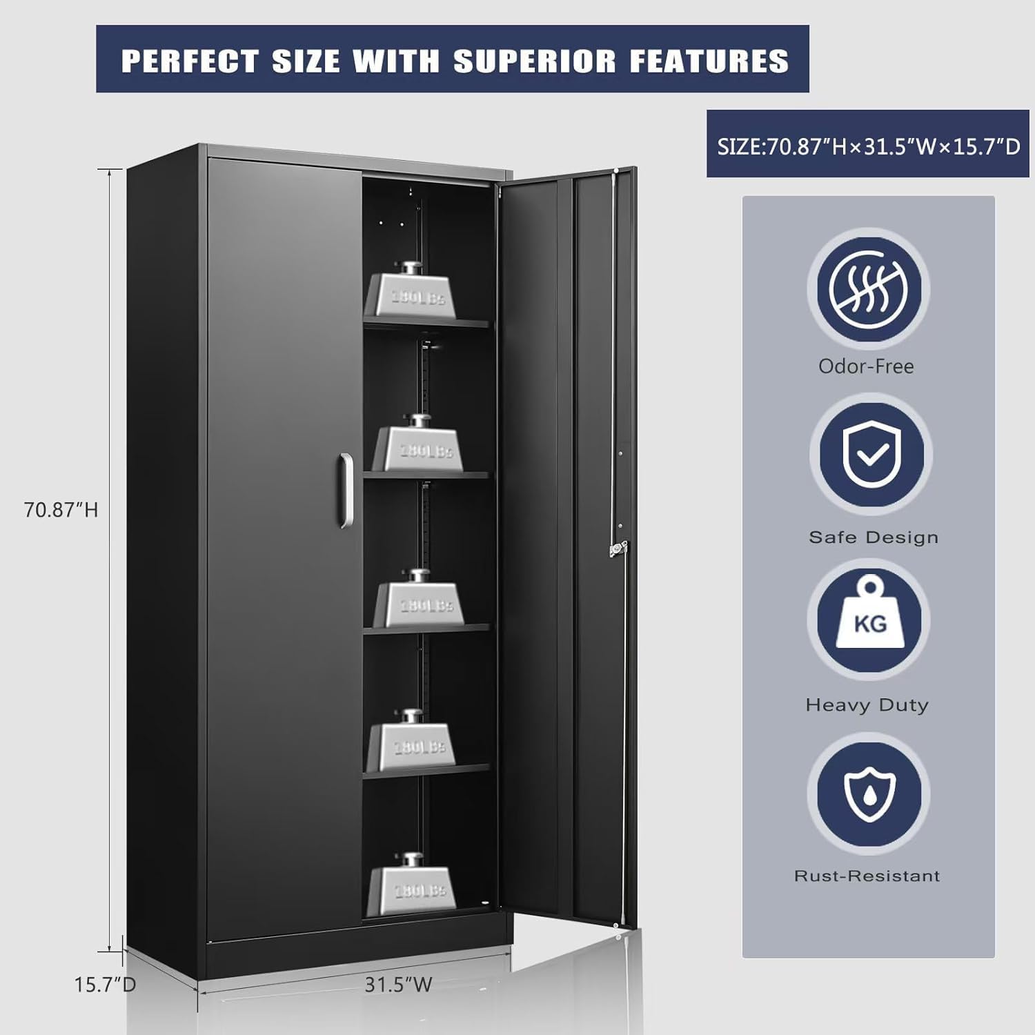Metal Storage Cabinet With Adj - Office Furniture Cabinets ulasan dan harga