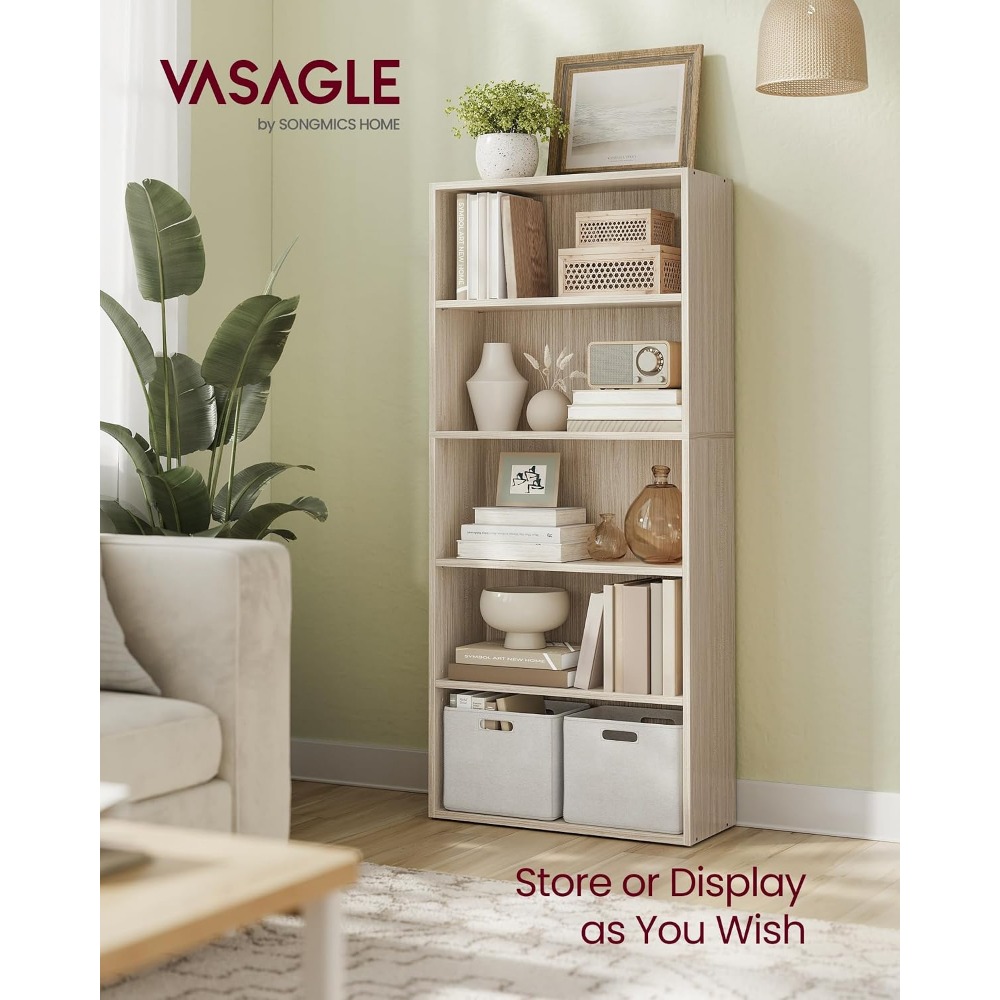 VASAGLE CUSTOS Collection - Bo - Bookshelf 5 Tier ulasan dan harga