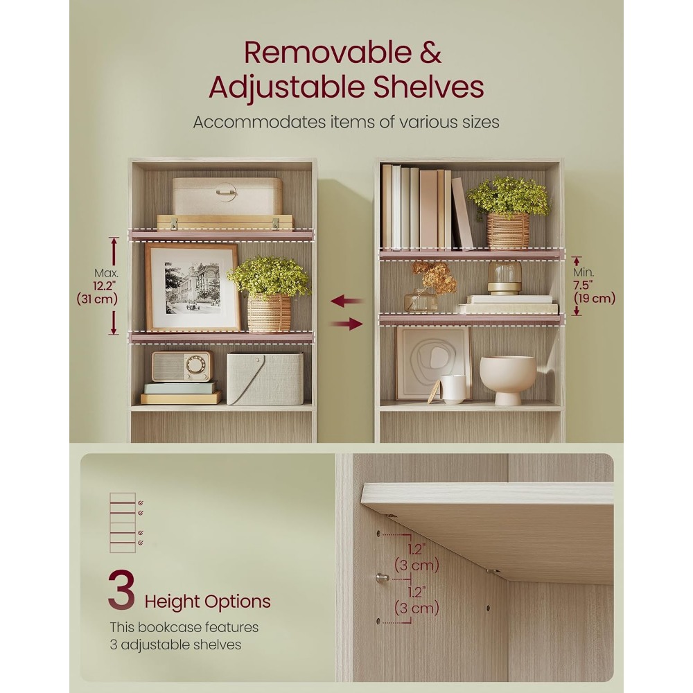 VASAGLE CUSTOS Collection - Bo - Bookshelf 5 Tier ulasan dan harga