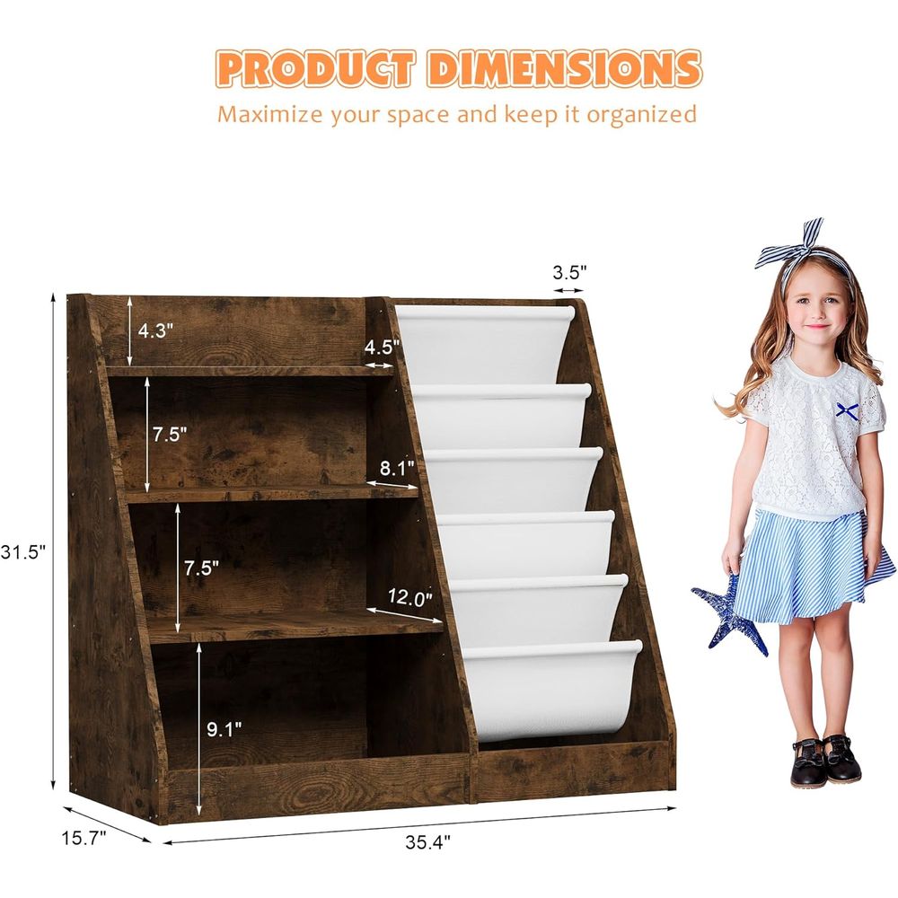 4-Tier Wooden Toddler Bookshel - Bookshelf 5 Tier ulasan dan harga